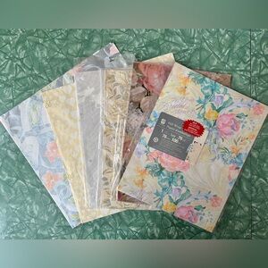 Vintage Floral and Wedding Gift Wrap Lot - New and Loose Sheets